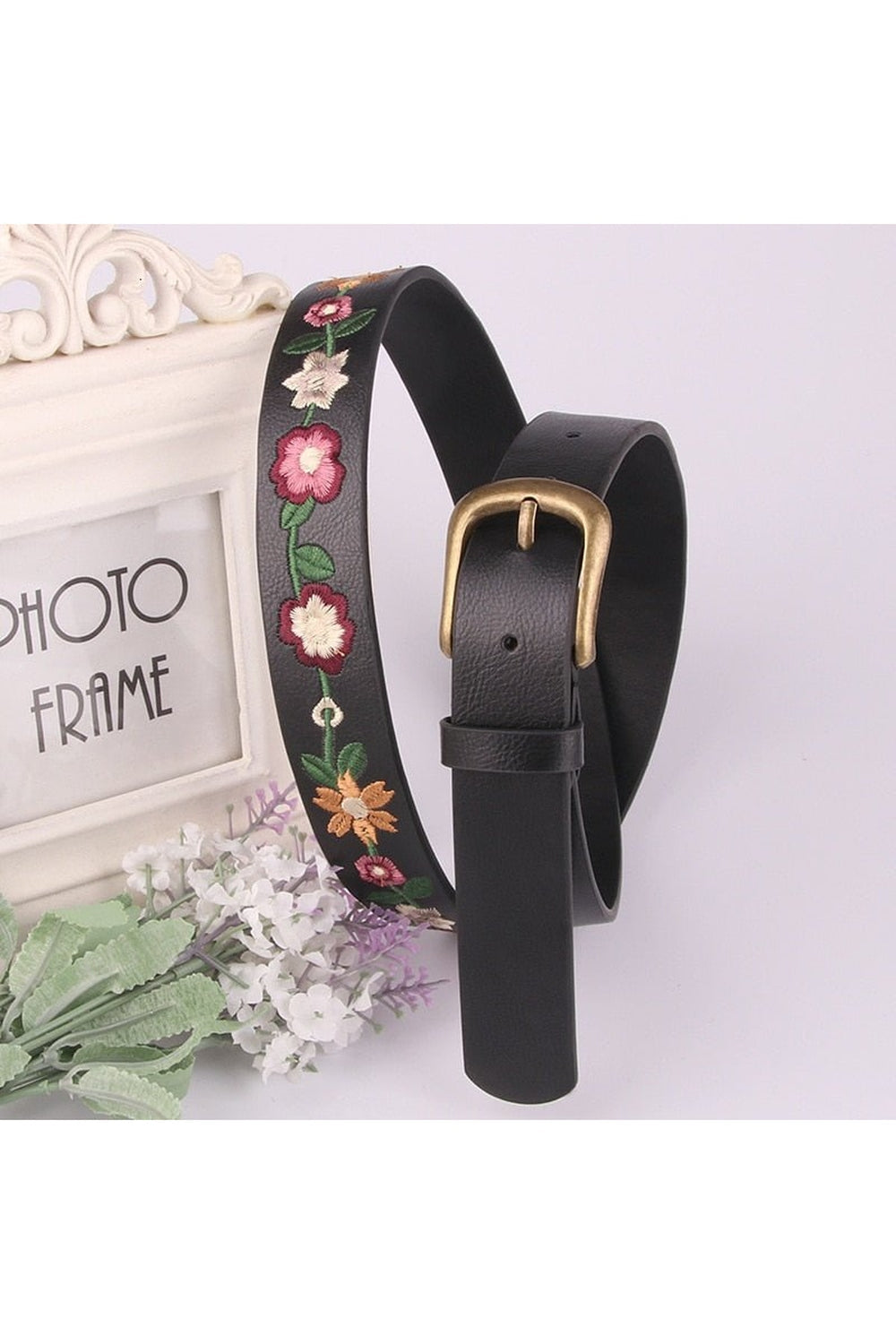 Coquette Embroidered Flower Belt