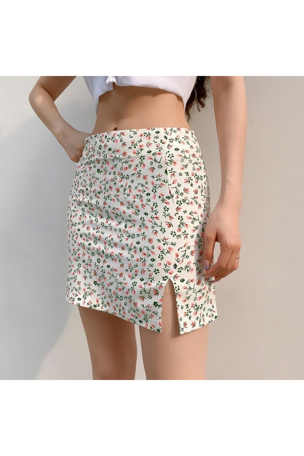 Coquette Floral Print Mini Skirt