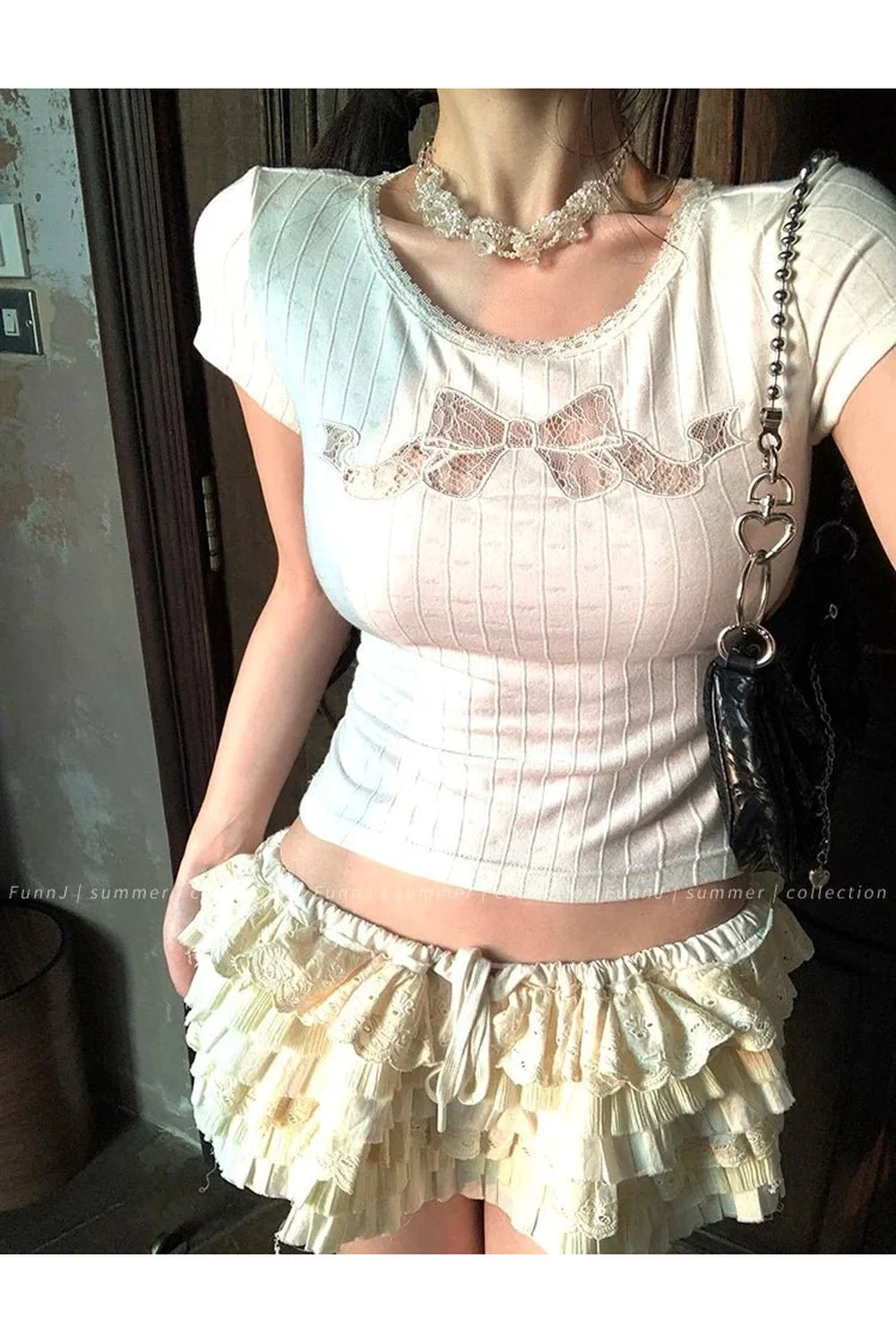 Coquette Lace Crop T-Shirt