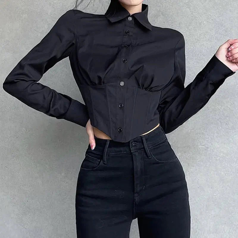 Corset Button-Up Blouse