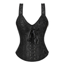 Black 2 corset with straps for elegance.