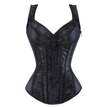 Black 1 corset with straps exudes elegance.