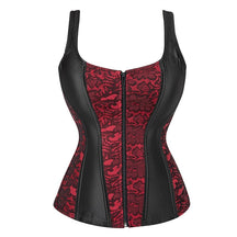 Red corset with straps, elegant and stylish.