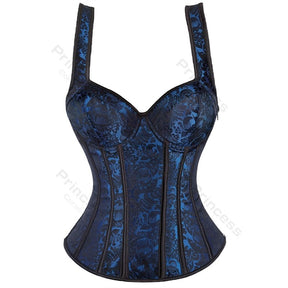 Navy Blue Corset With Straps for elegance.