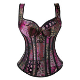 Purple 1 corset with straps for elegance.