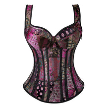 Purple 1 corset with straps for elegance.