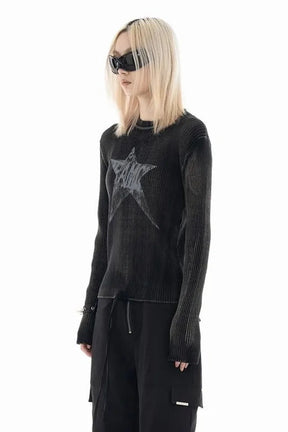 Cosmic Grunge Star Sweater