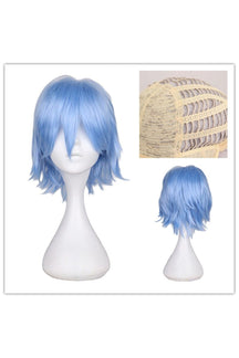 Light blue Cosplay Egirl Preppy Anime Wig style.