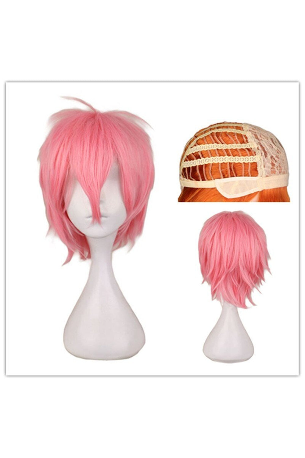 Egirl Preppy Anime Wig in light pink shade.