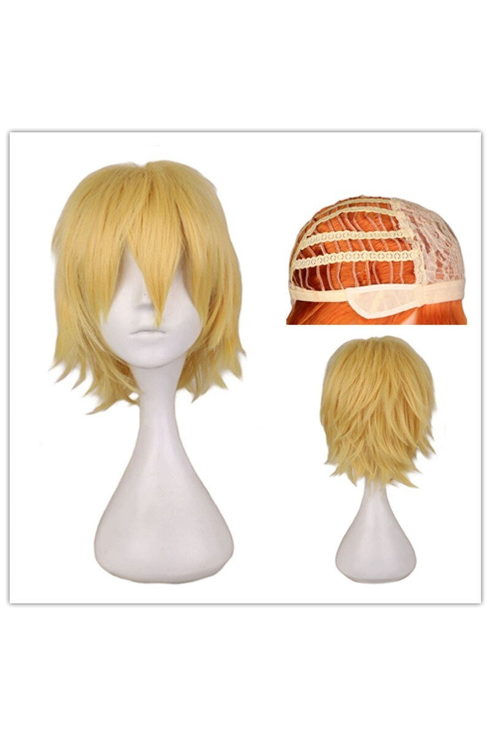 Blonde Cosplay Egirl Preppy Anime Wig styled beautifully.