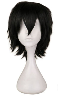 Long black Cosplay Egirl wig for anime enthusiasts.