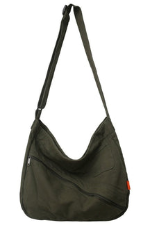 Army Green Cotton Shoulder Bag for Everyday Use.