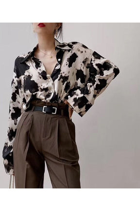 Cow Print Button Up Shirt