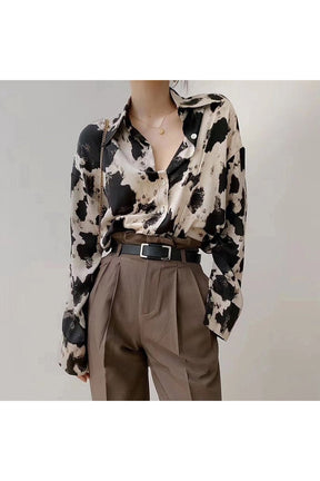 Cow Print Button Up Shirt