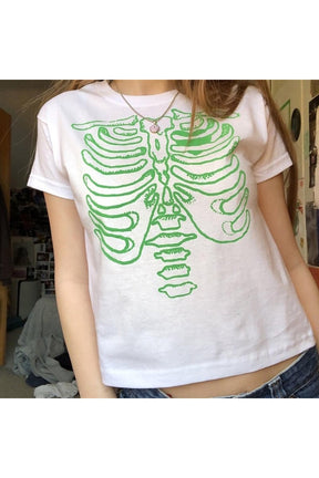 Crop Tops  Skull Graphic Grunge