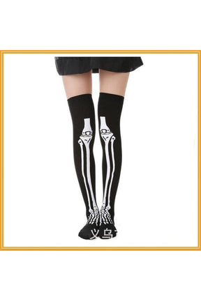 Thigh-high Cross Cosplay Stockings in bone shade.