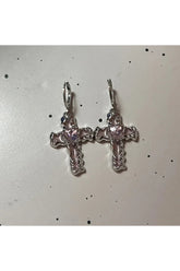 Cross Crystal Silver Earrings Gifts