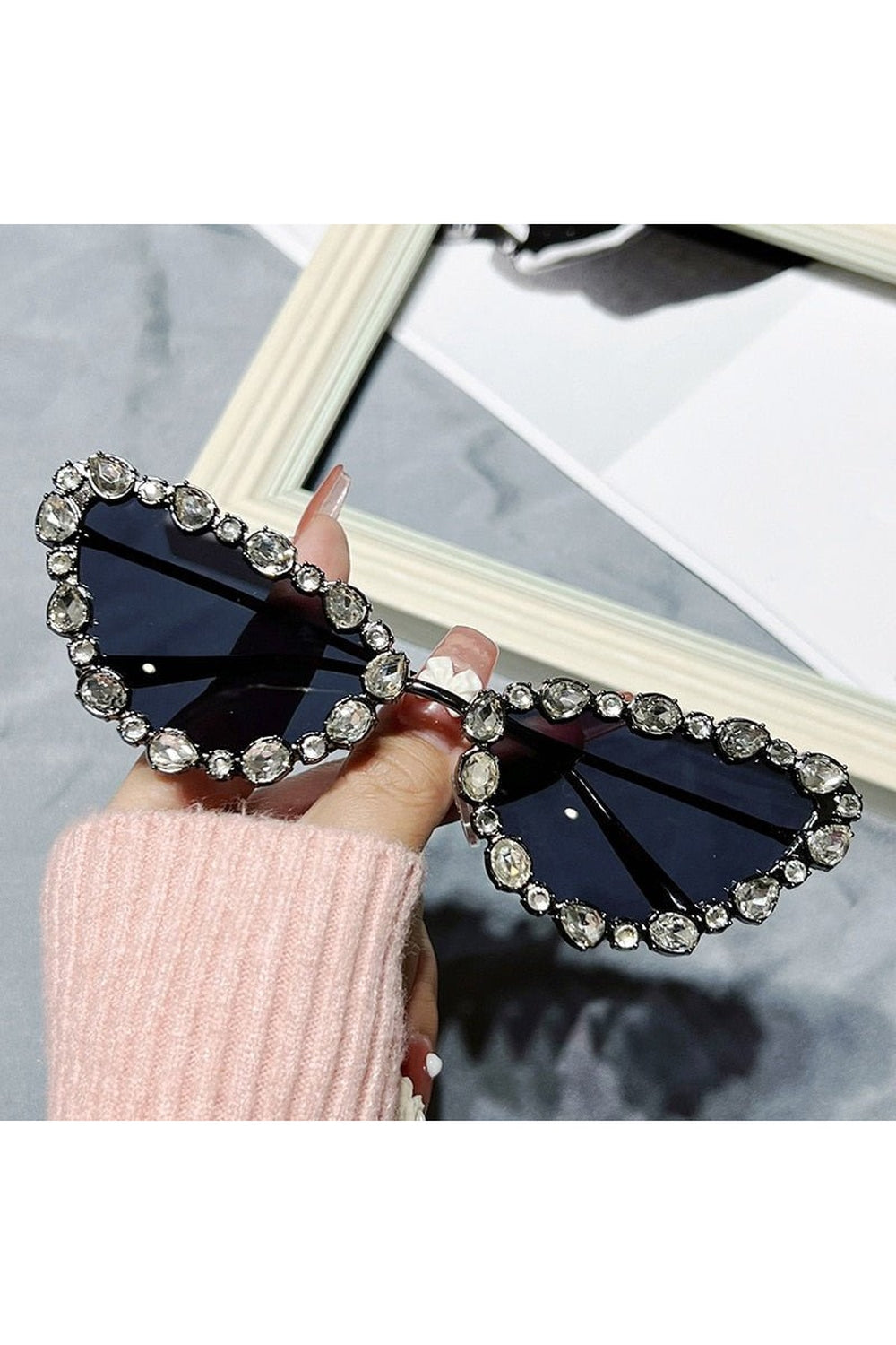 Crystal Cat Eye Sunglasses