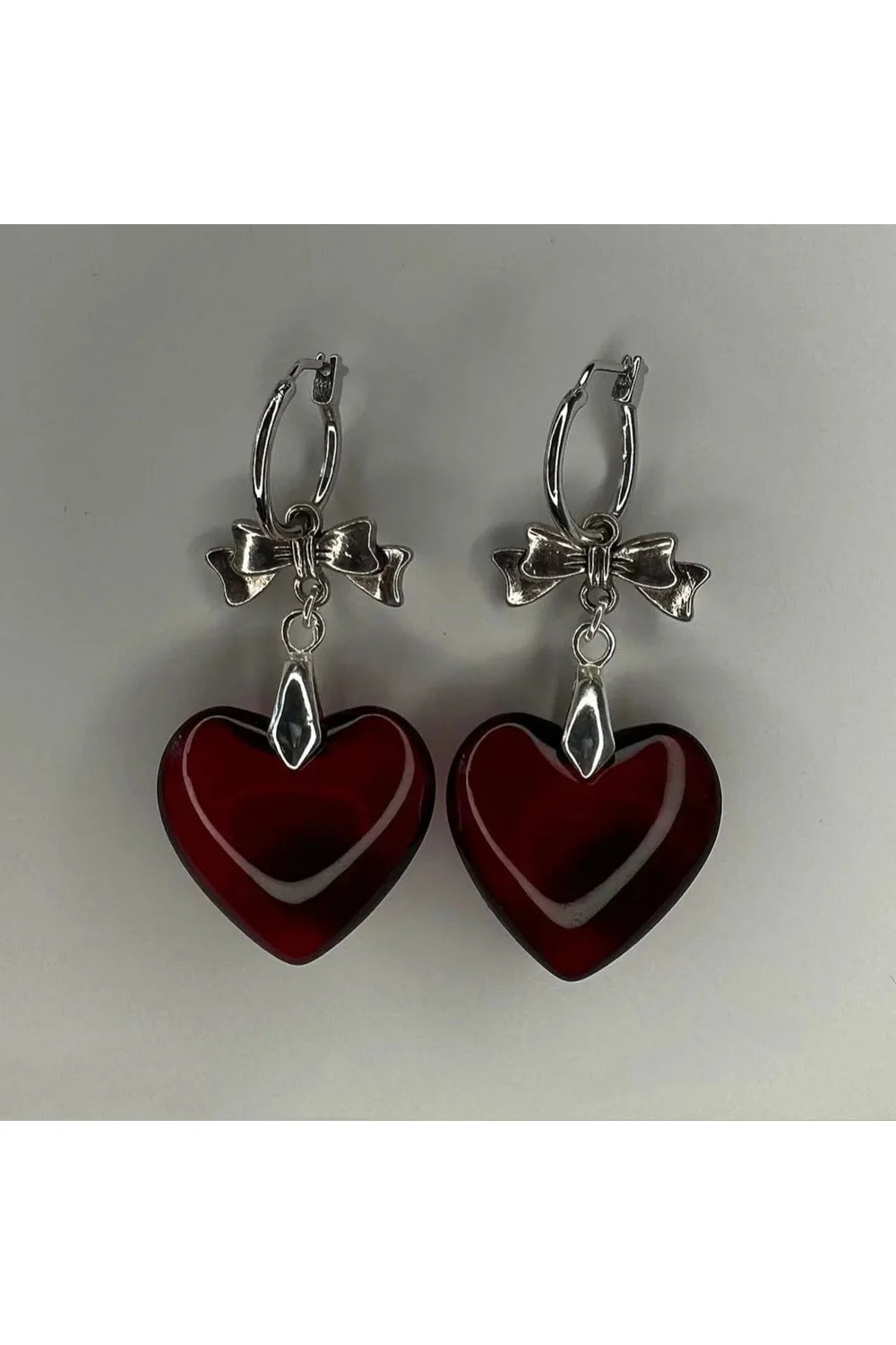 Crystal Heart Hoop Earrings variant B, charming and elegant.