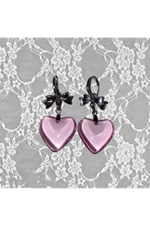 Crystal Heart Hoop Earrings