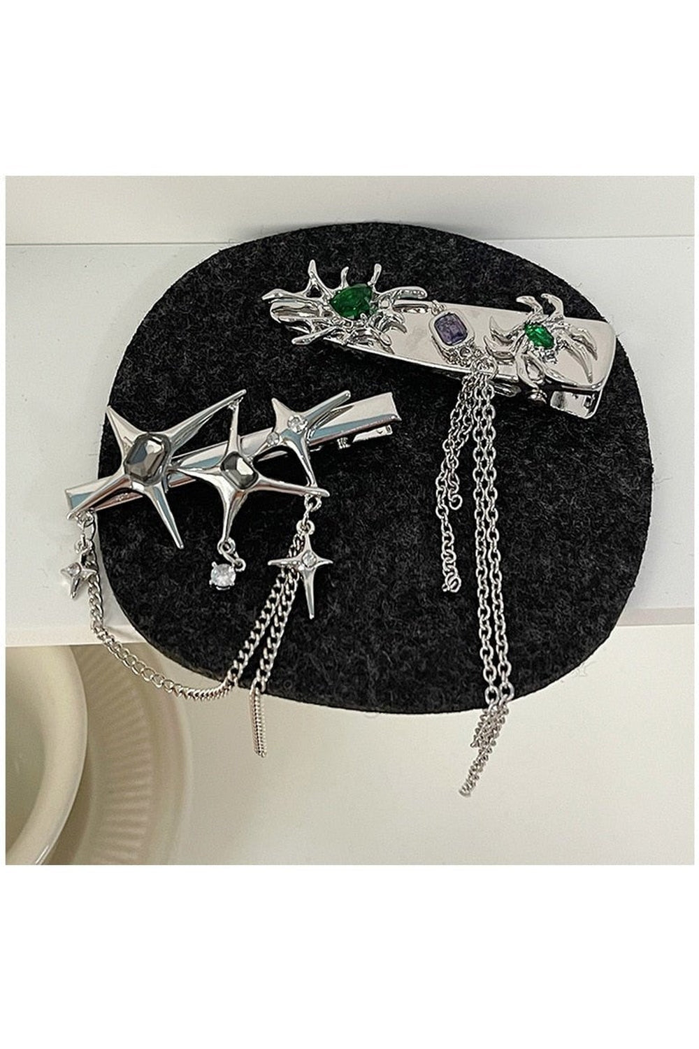 Crystal Spider Star Hair Clips