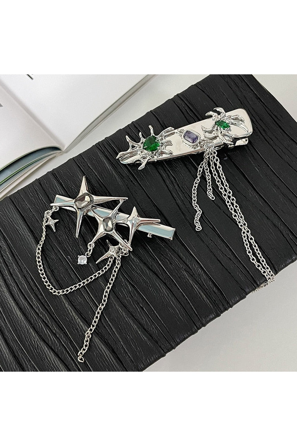 Crystal Spider Star Hair Clips