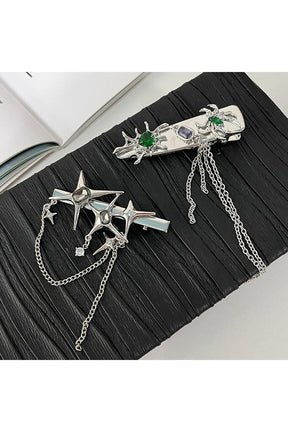 Crystal Spider Star Hair Clips