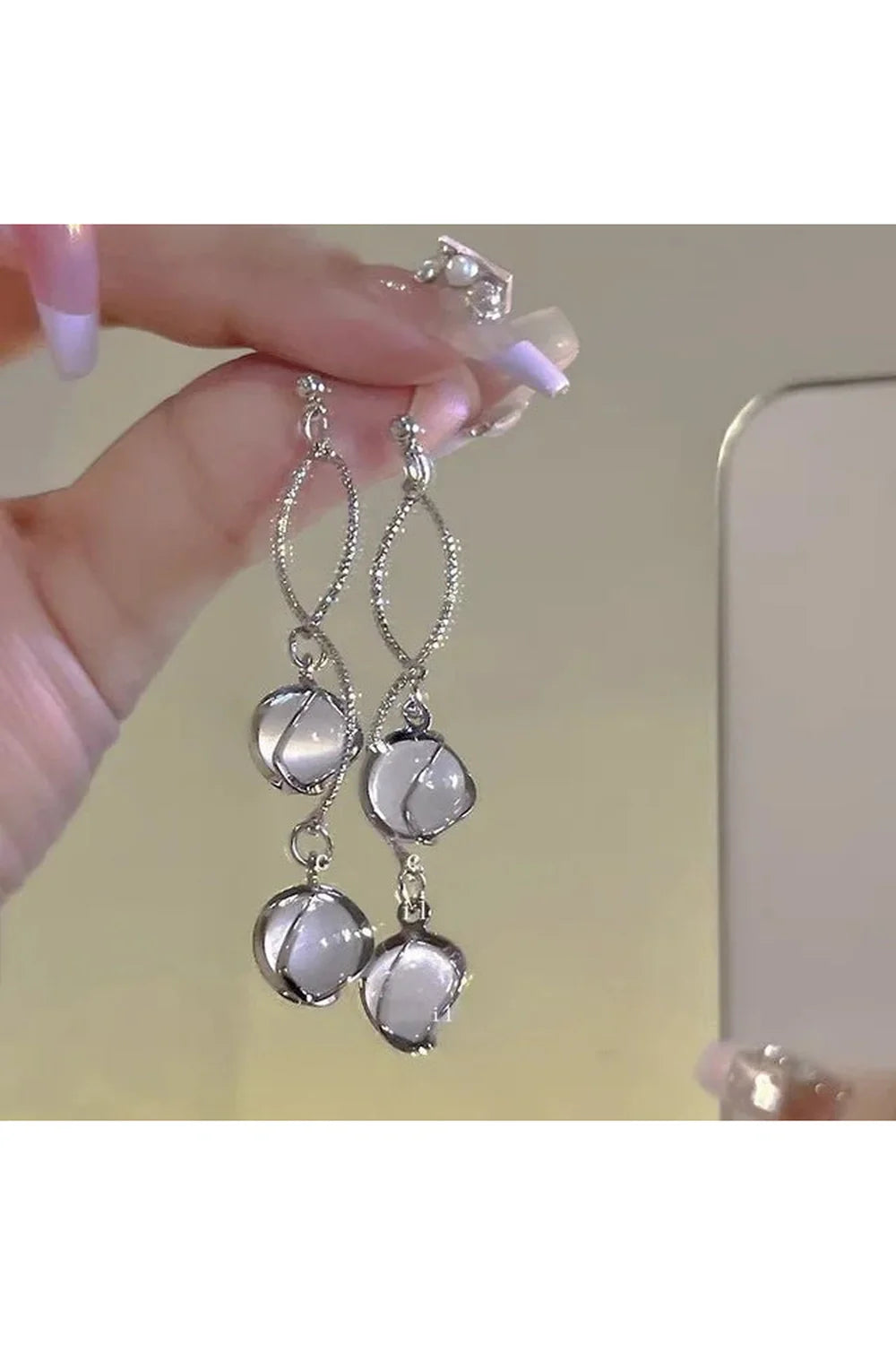 Crystal Twirl Drop Earrings