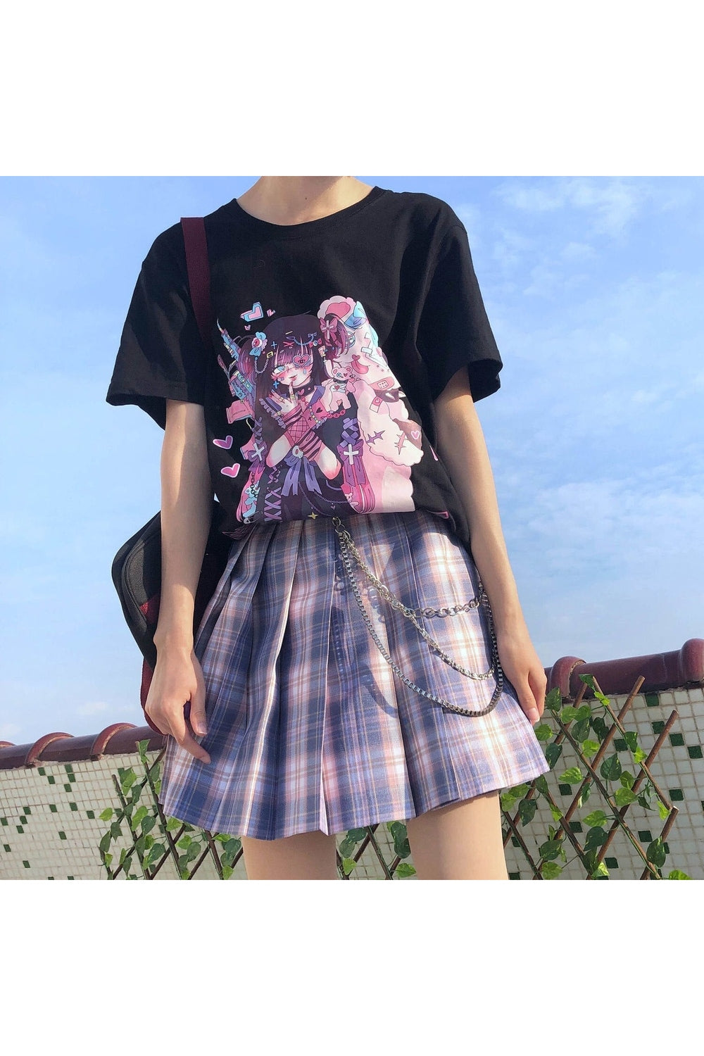 Gothic Cute Anime T-shirt in Hei variant.