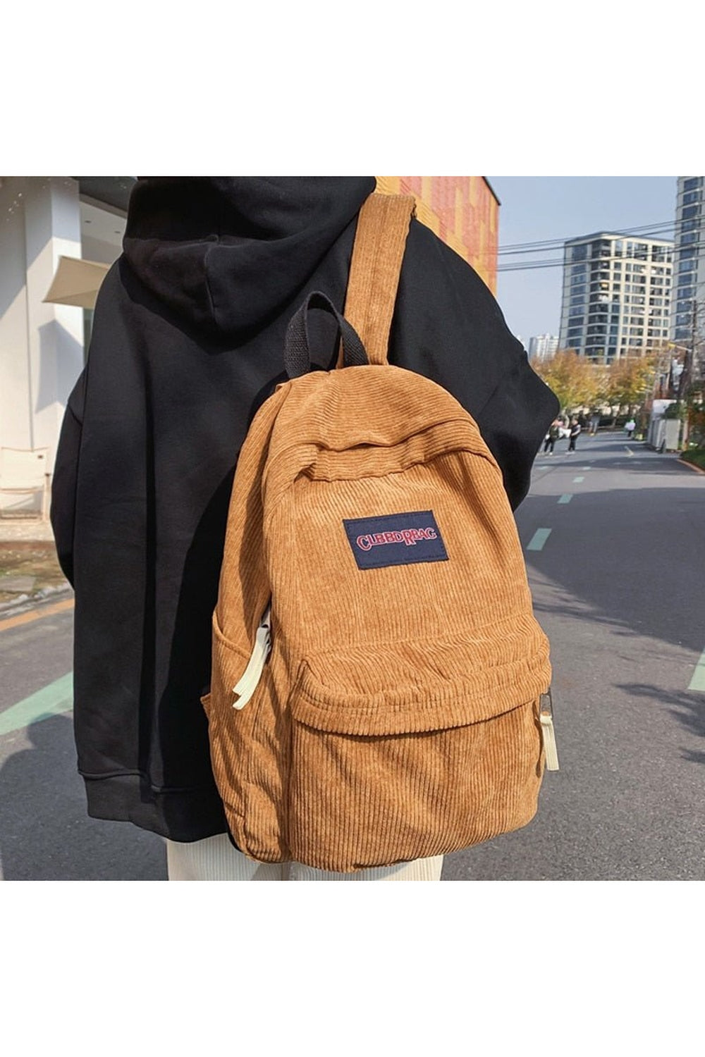 Cute Corduroy Preppy Backpack