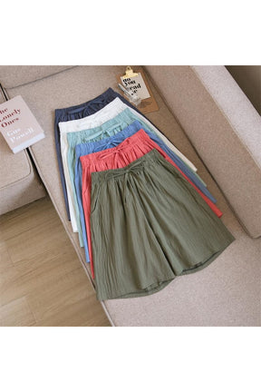 Cute Solid Cotton Linen Shorts