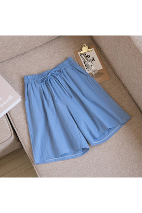 Cute Solid Cotton Linen Shorts