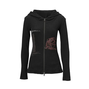 Stylish Cyber Enchantress Hoodie in sleek Black.?