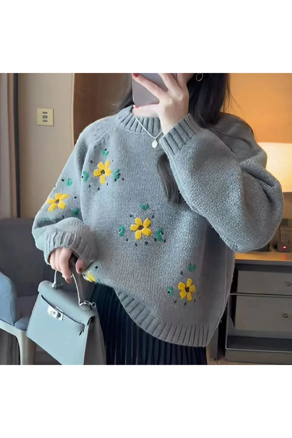 Fall Daisy Daydream Knit Sweater