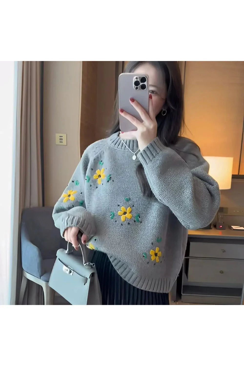 Cozy "Fall Daisy Daydream Knit Sweater" in putongban 1.