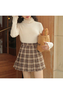 Dark Academia Autumn Skirt in 01 coffee (thin), cozy.