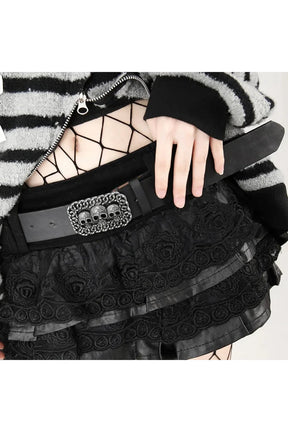 Dark Academia Lace Mini Skirt