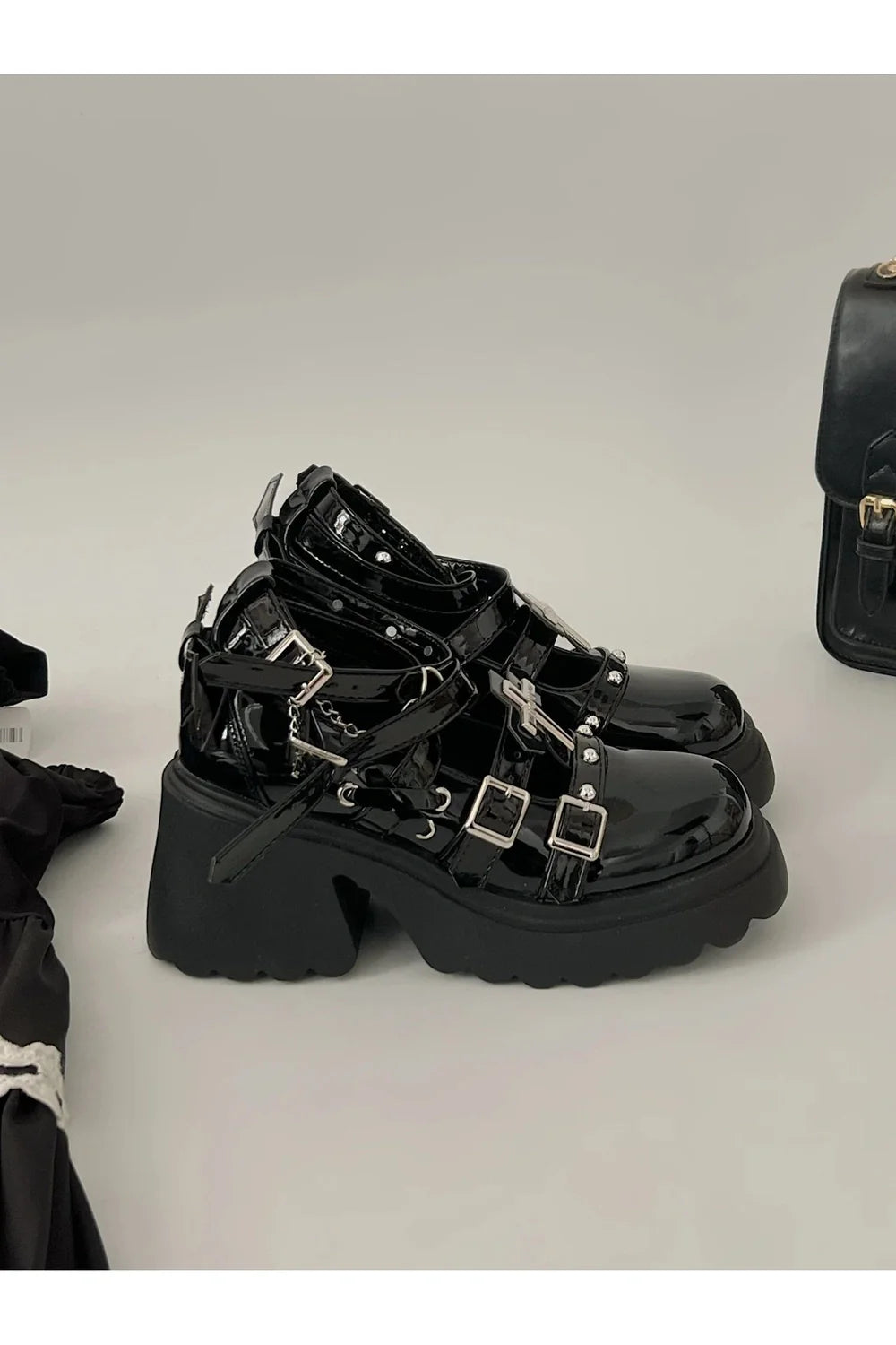 Dark Angel Chain Strap Shoes