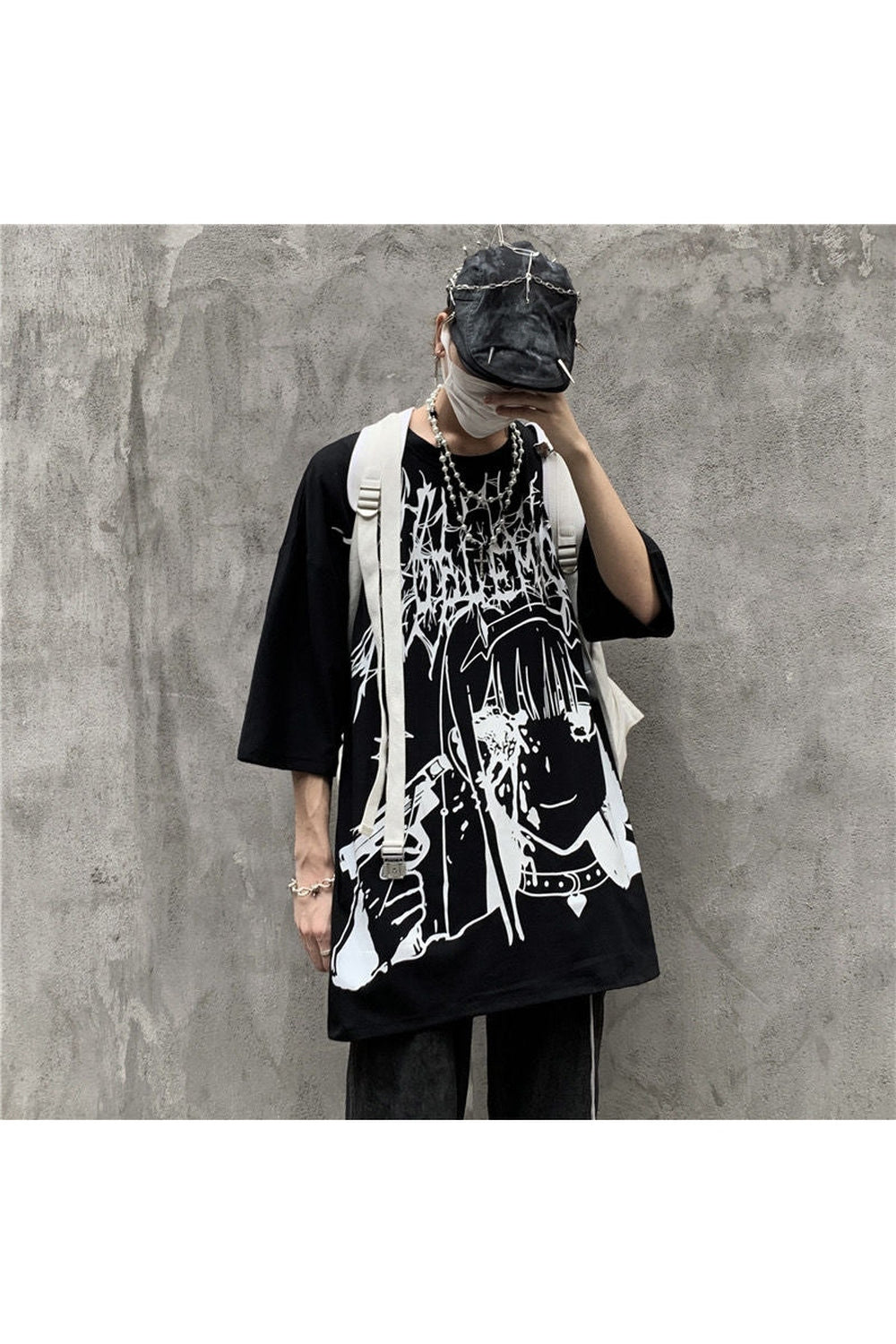 Dark Anime Egirl Black T-shirt