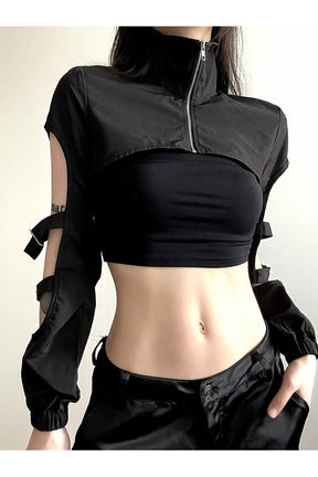 Dark Gothic Hollow Zip Top