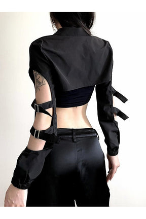 Dark Gothic Hollow Zip Top