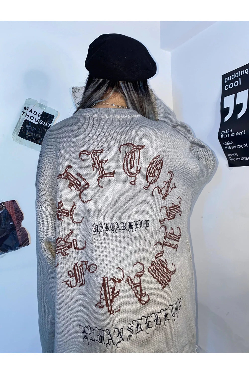 Dark Spine Gothic Knit Sweater