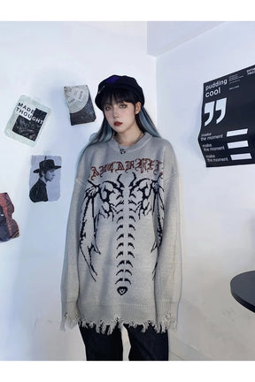 Dark Spine Gothic Knit Sweater