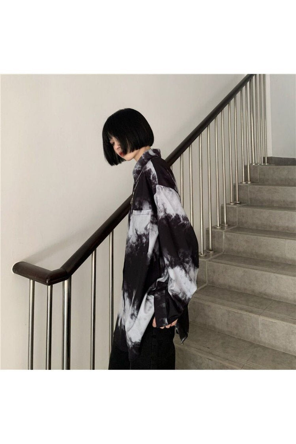 Dark Tie-dye Harajuku Blouse, Photo: Grunge-style.