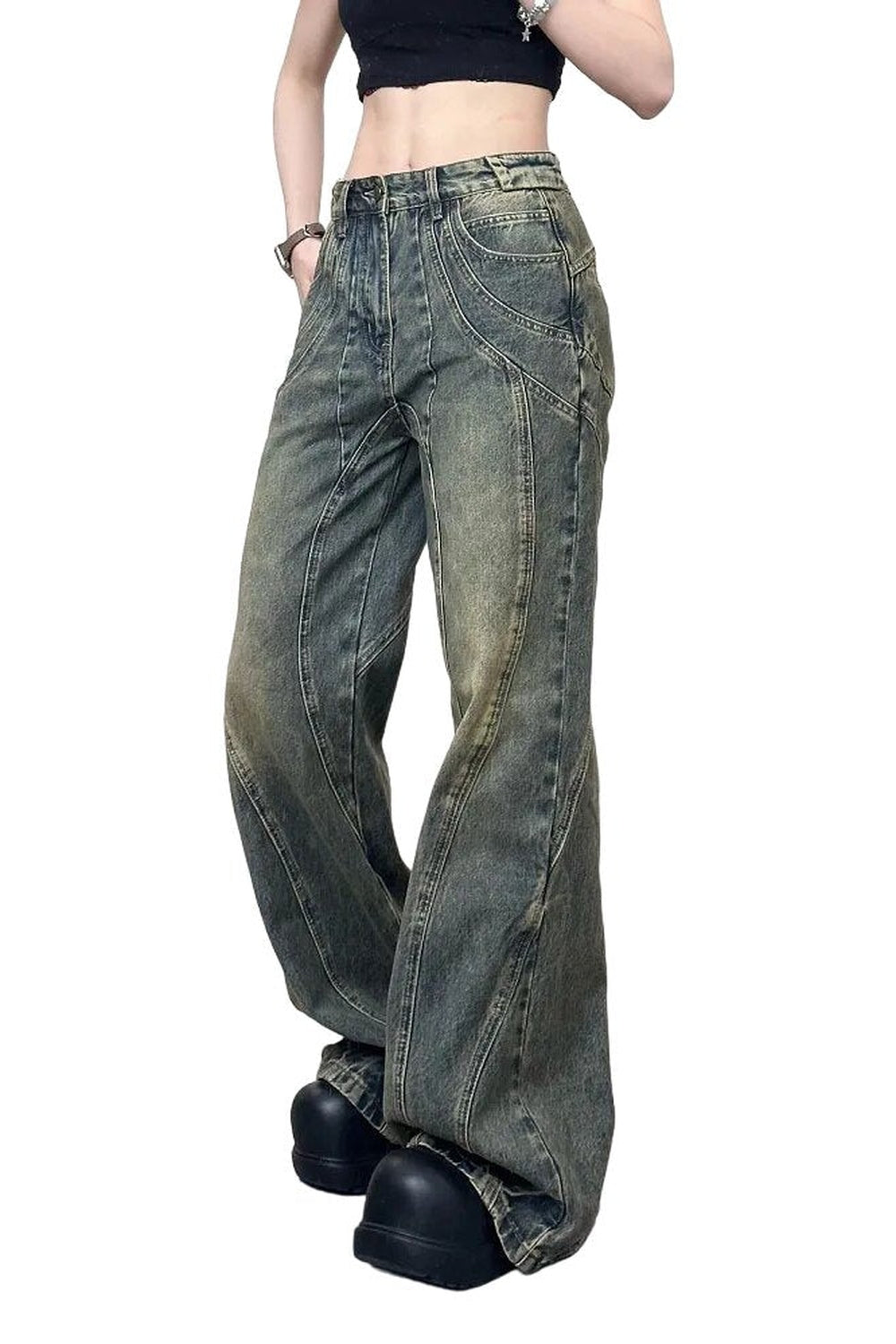 Fall Denim Retro Wide Leg Jeans