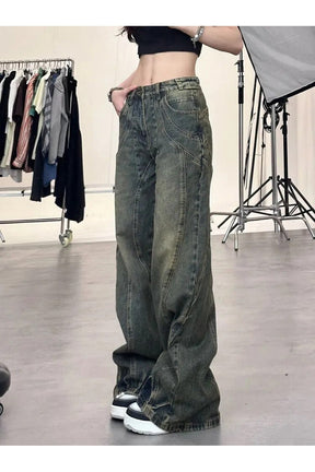 Fall Denim Retro Wide Leg Jeans