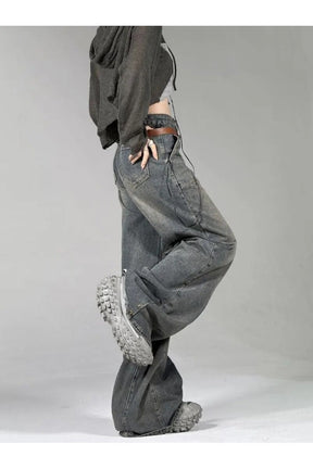 Fall Distressed Y2K Wide Leg Jeans