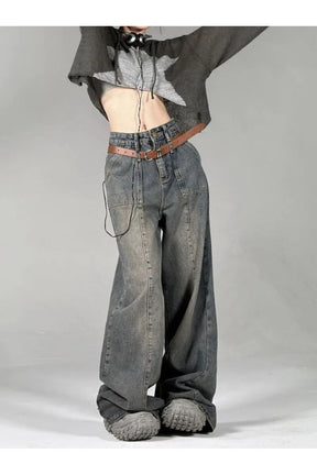 Fall Distressed Y2K Wide Leg Jeans