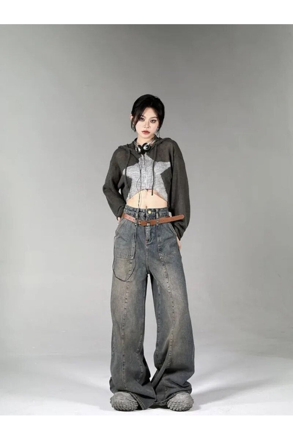 Fall Distressed Y2K Wide Leg Jeans