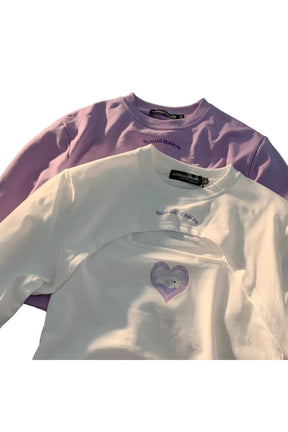 Pastel two-piece lavender shirt with dreamy design.